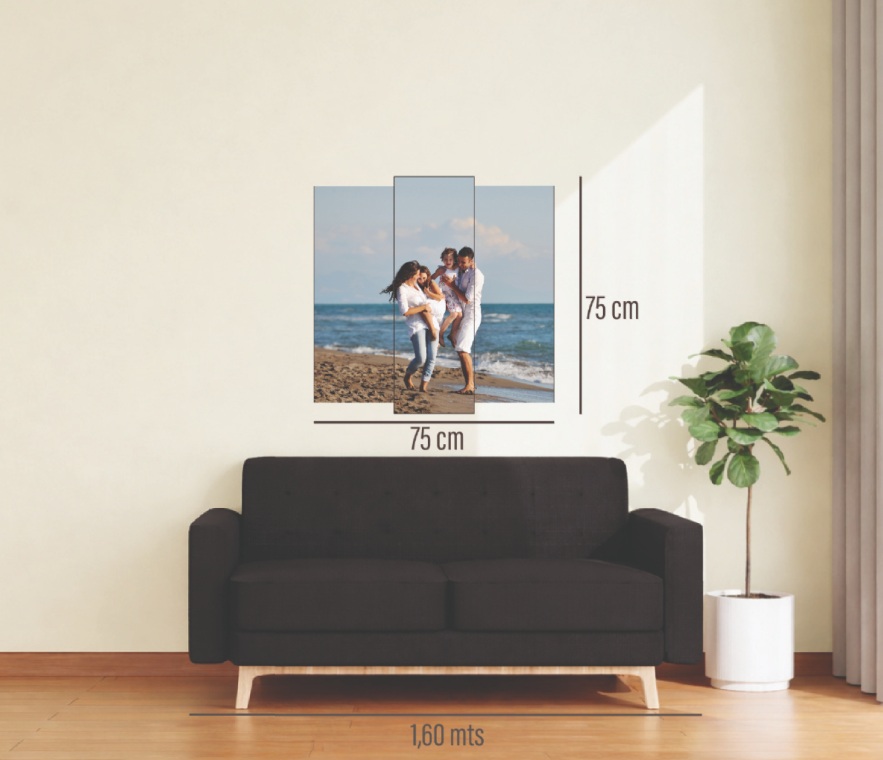 Cuadro 3 piezas 75x75